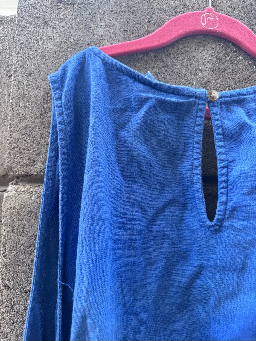 NWT Universal Thread Blue Linen Blend Open Back Jumpsuit Large - Picture 10 of 13